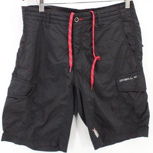 O'neill TRVLR Shorts Mens Black Winbreaker Lightweight Drawstring Size 32